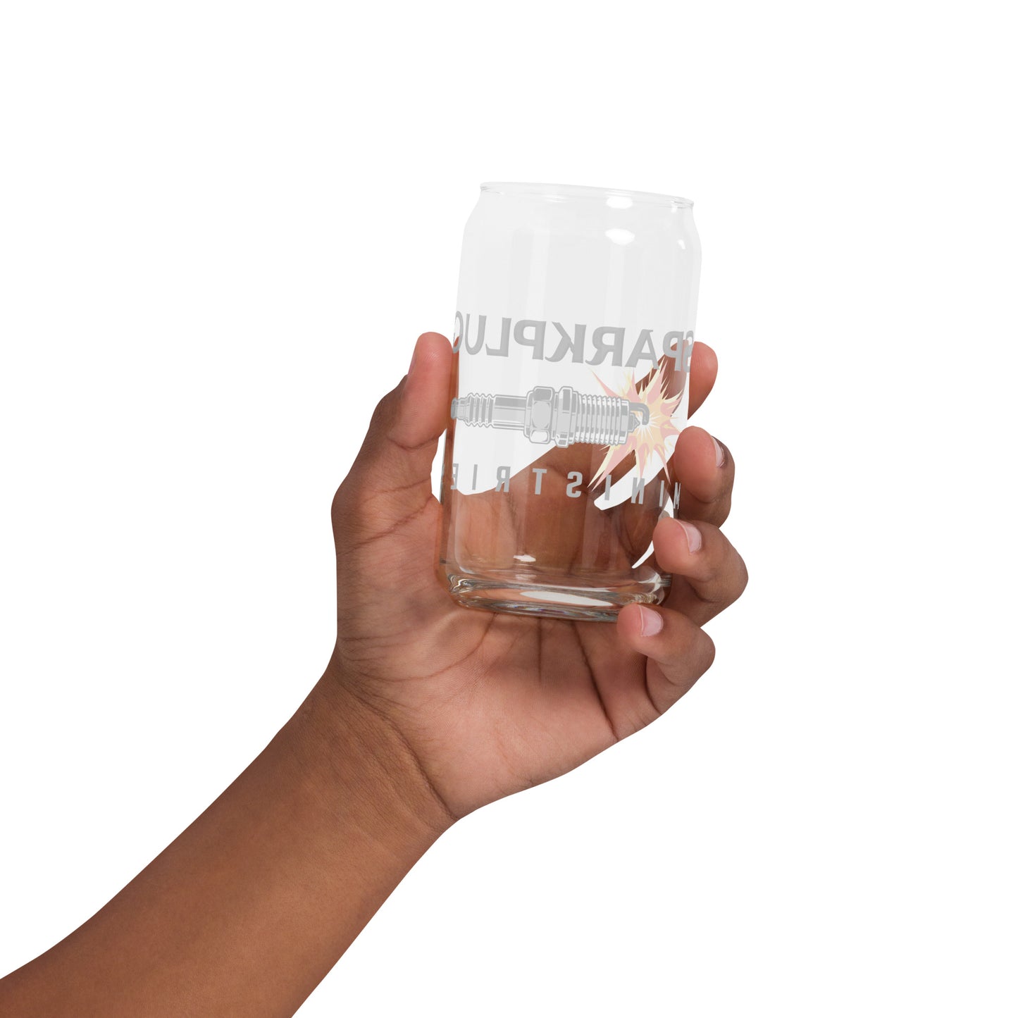 Sparkplug Can-Shaped Glass
