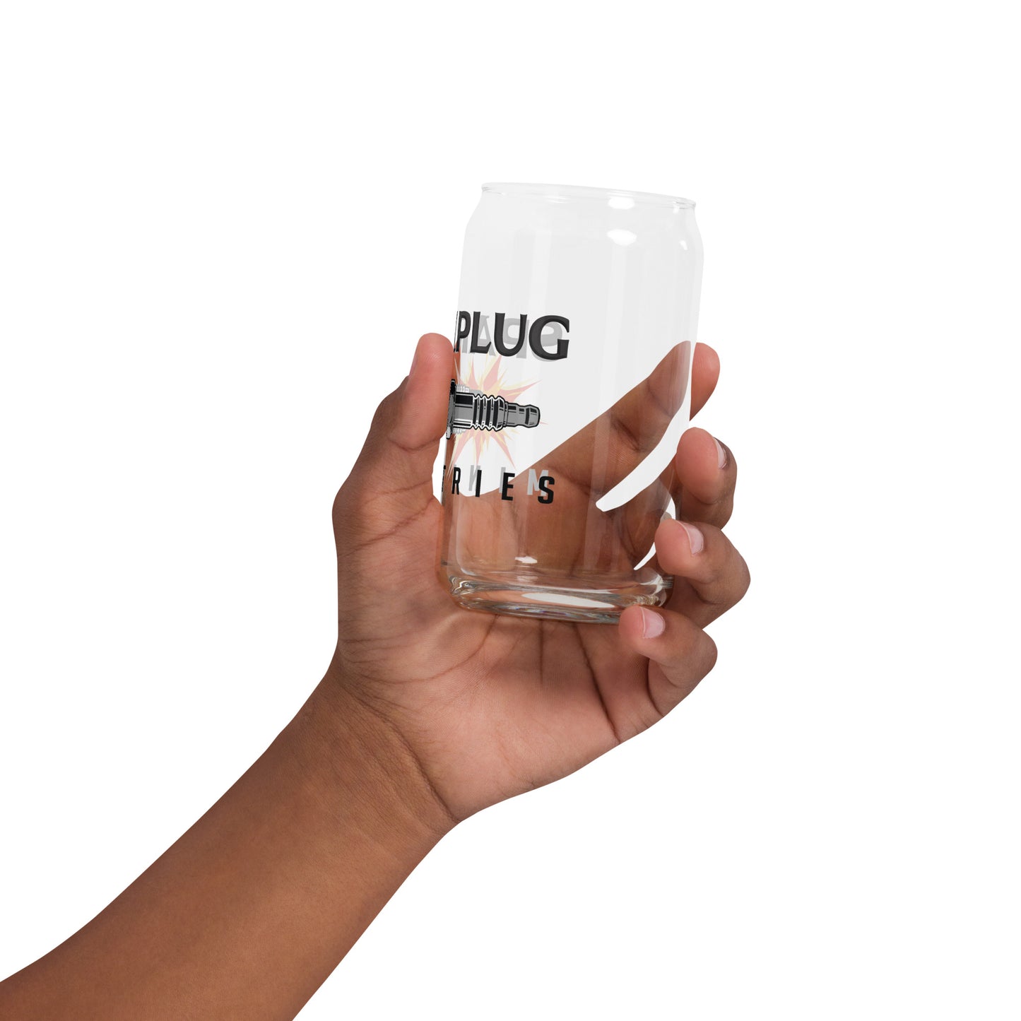 Sparkplug Can-Shaped Glass