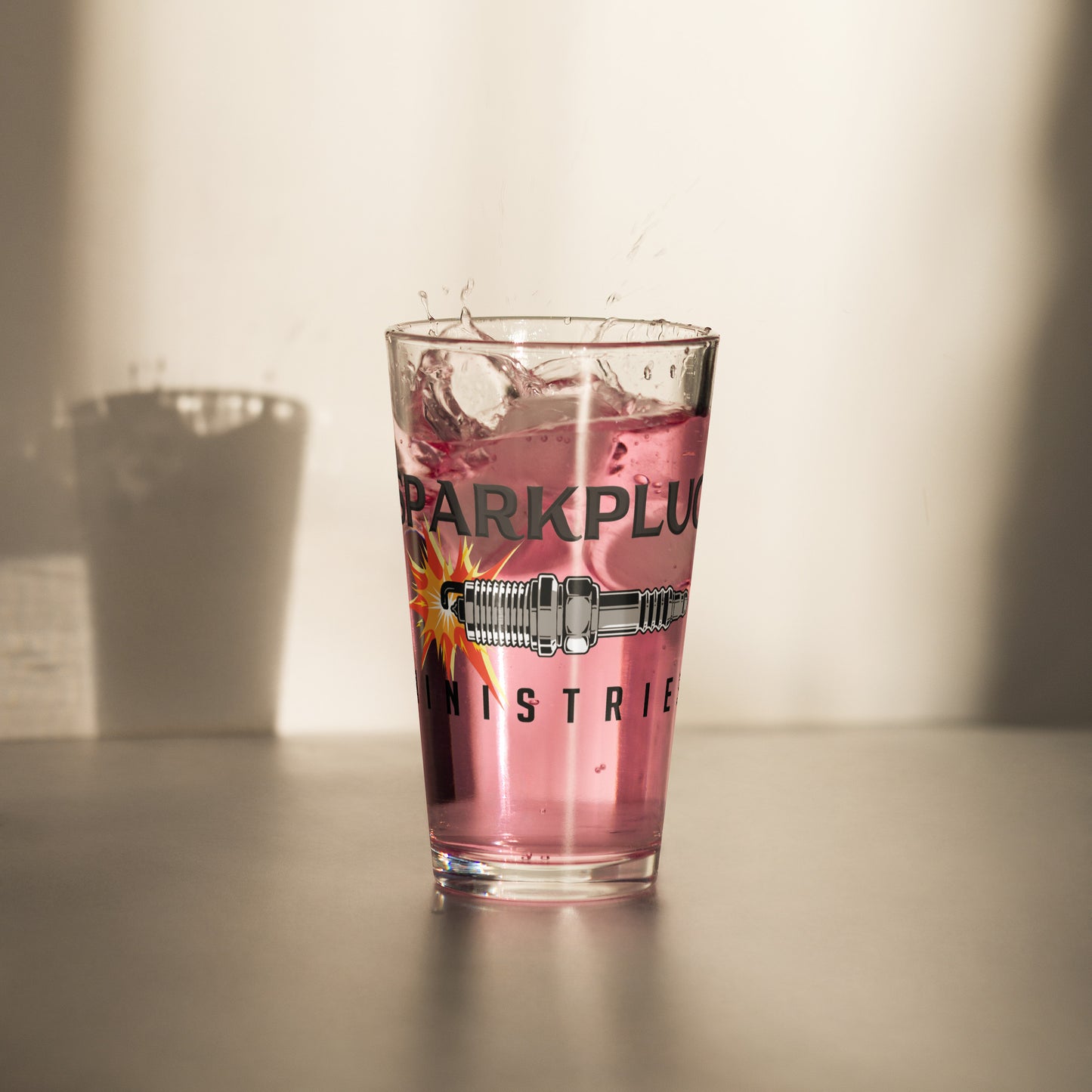 Sparkplug pint glass