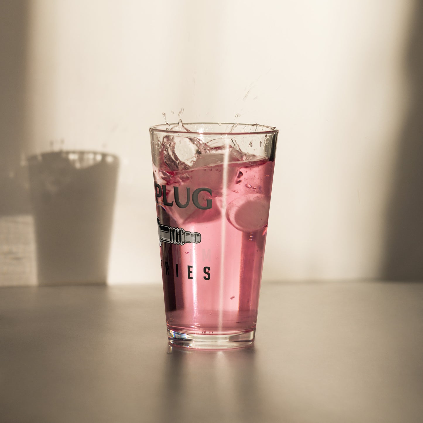 Sparkplug pint glass