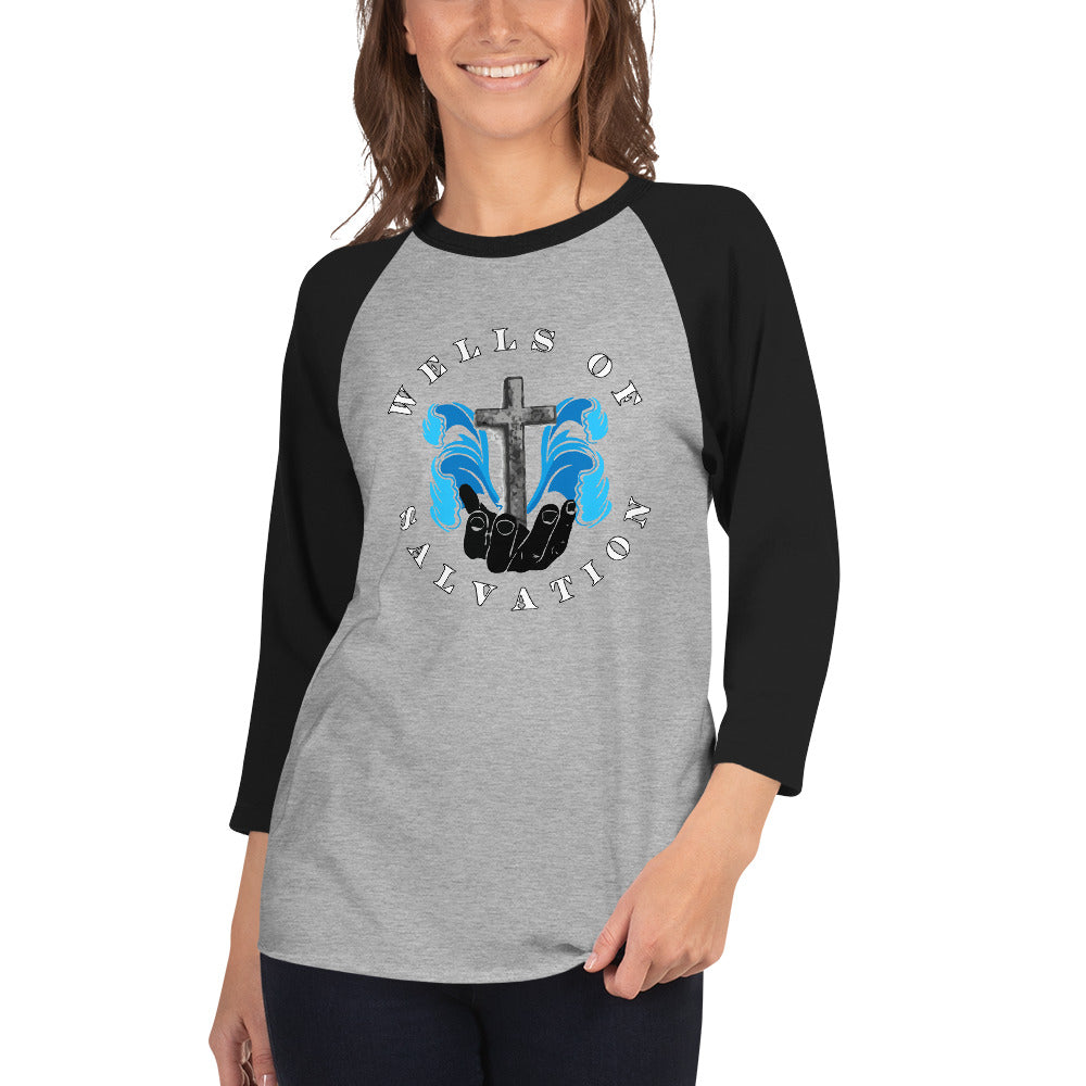 Wells Unisex 3/4 Sleeve Baseball T-Shirt