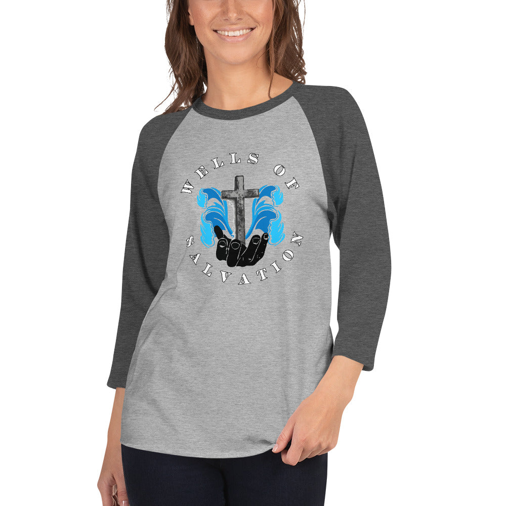 Wells Unisex 3/4 Sleeve Baseball T-Shirt