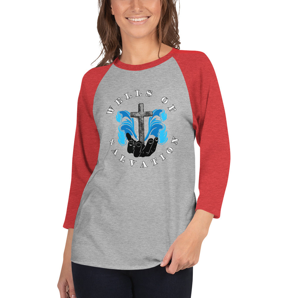 Wells Unisex 3/4 Sleeve Baseball T-Shirt