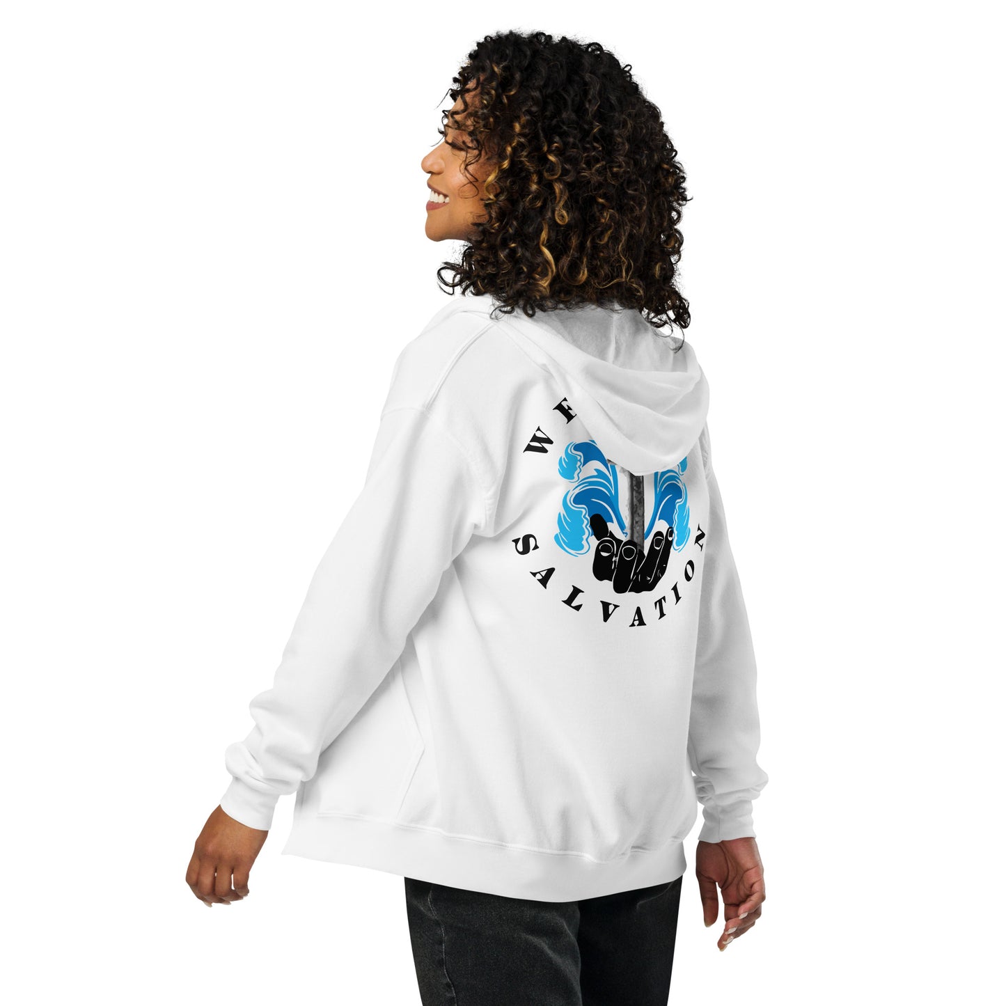 Wells w/ QR code - Unisex heavy blend zip hoodie