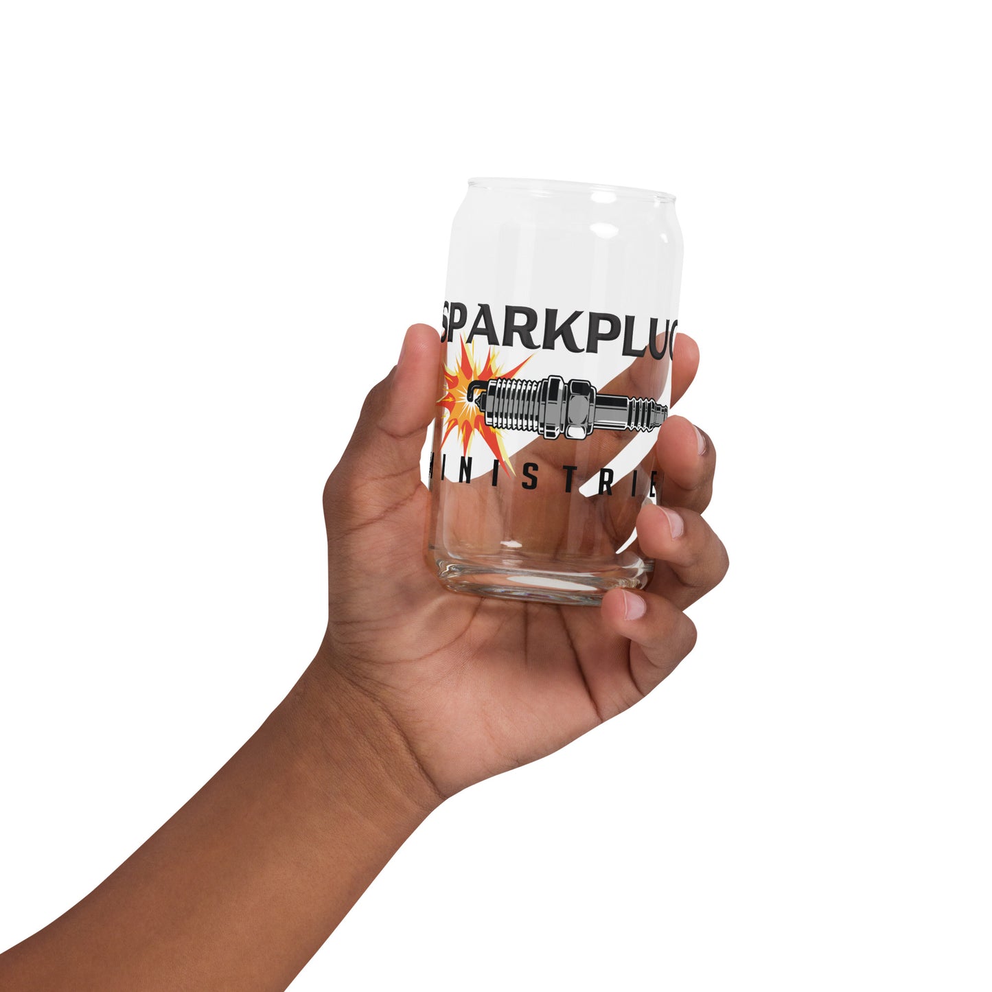 Sparkplug Can-Shaped Glass