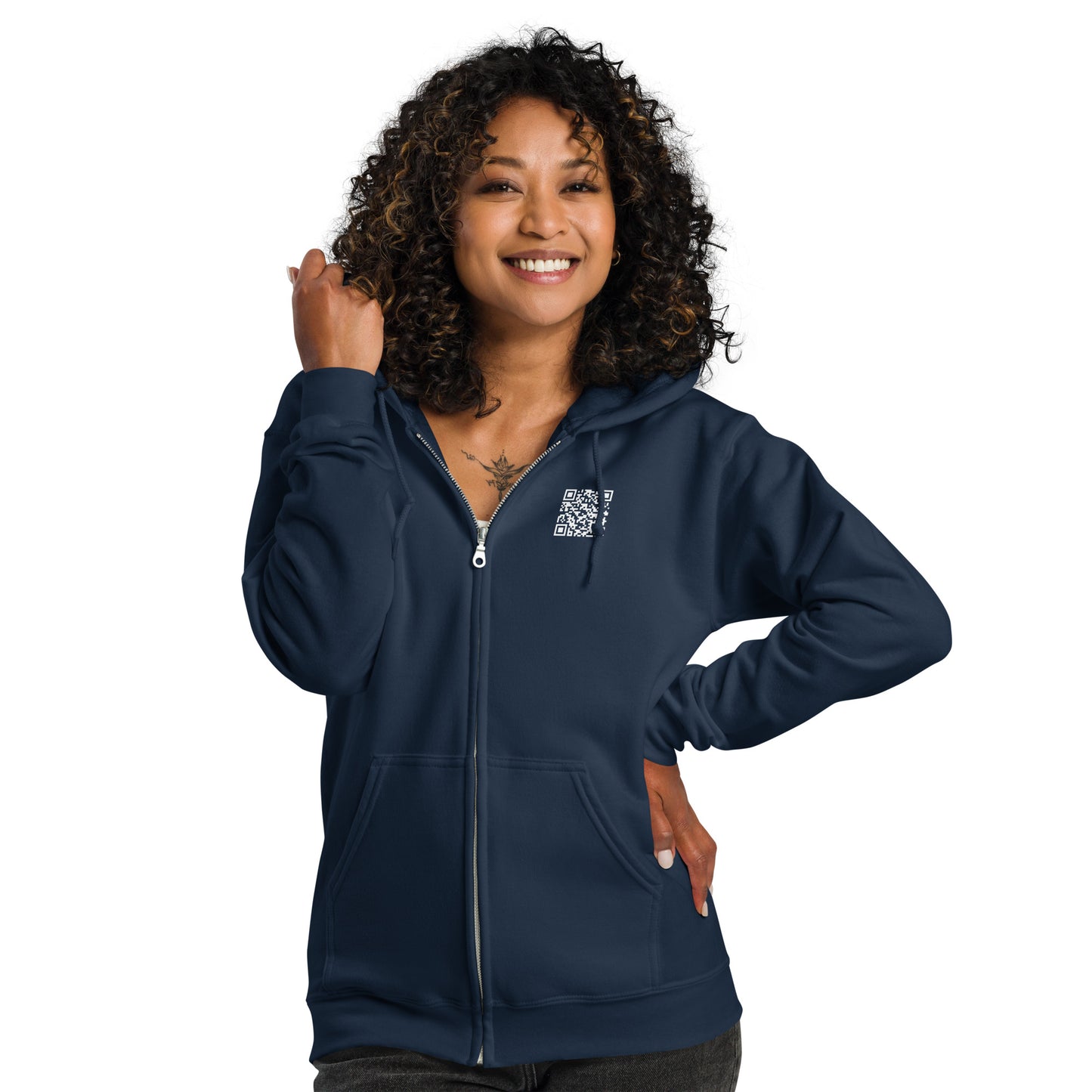 Wells w/ QR code - Unisex heavy blend zip hoodie